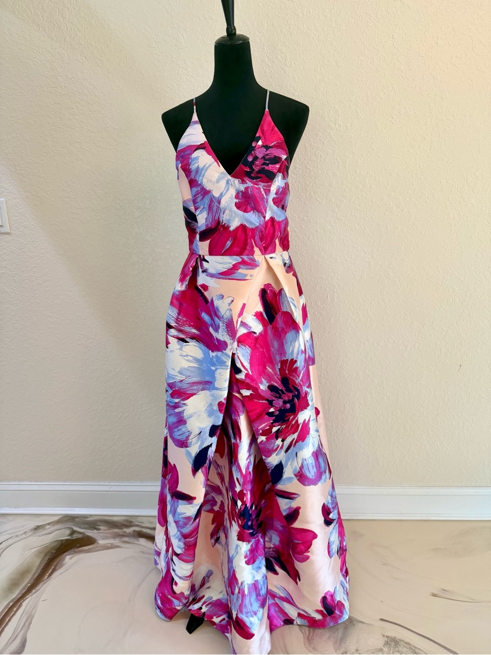 Floral Pink V-Neck Maxi By&By JCPenney Dress